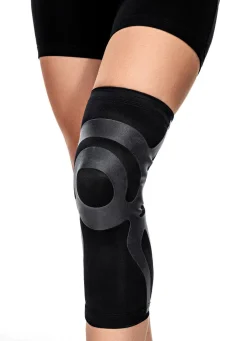 Best BADER Kniebandage mit integrierten Tapes SCHWARZ-GRAU