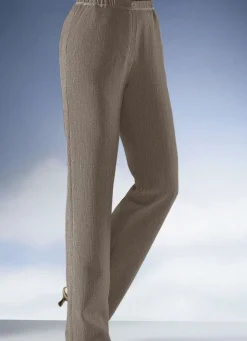 Hot BADER Knitterfreie Hose in Schlupfform TAUPE MEL.