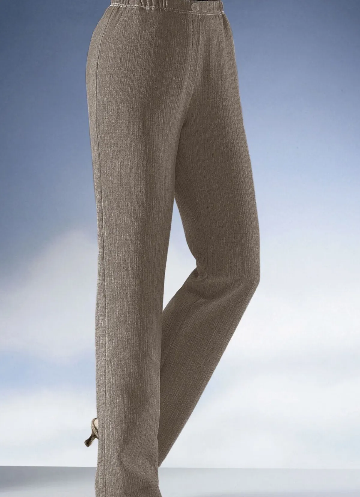 Hot BADER Knitterfreie Hose in Schlupfform TAUPE MEL.