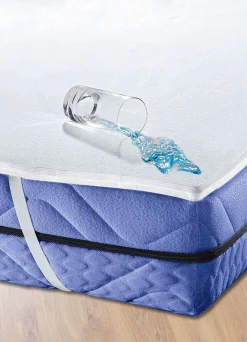 BADER Kochfeste Matratzen-Schutzauflage mit Baumwoll-Frotteebezug NATUR