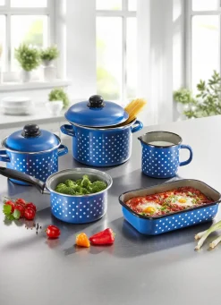 Clearance BADER Koch-Set aus hochwertiger Emaillet, 5-teilig BLAU