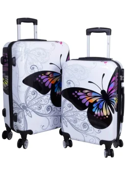 Clearance BADER Koffer-Set, 2-teilig, mit integriertem Zahlenschloss WEISS-BUNT