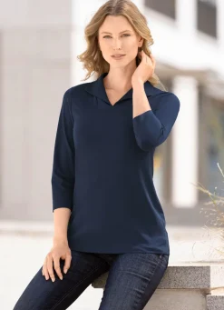 New KLAUS MODELLE MADE IN GERMANY Kombifreundliches Poloshirt MARINE