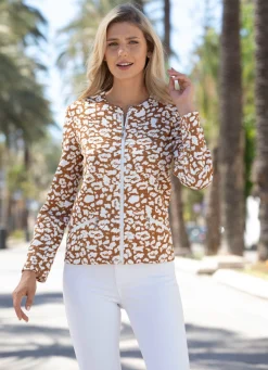 Online BADER Kombistarke Blusenjacke TAUPE-WEISS