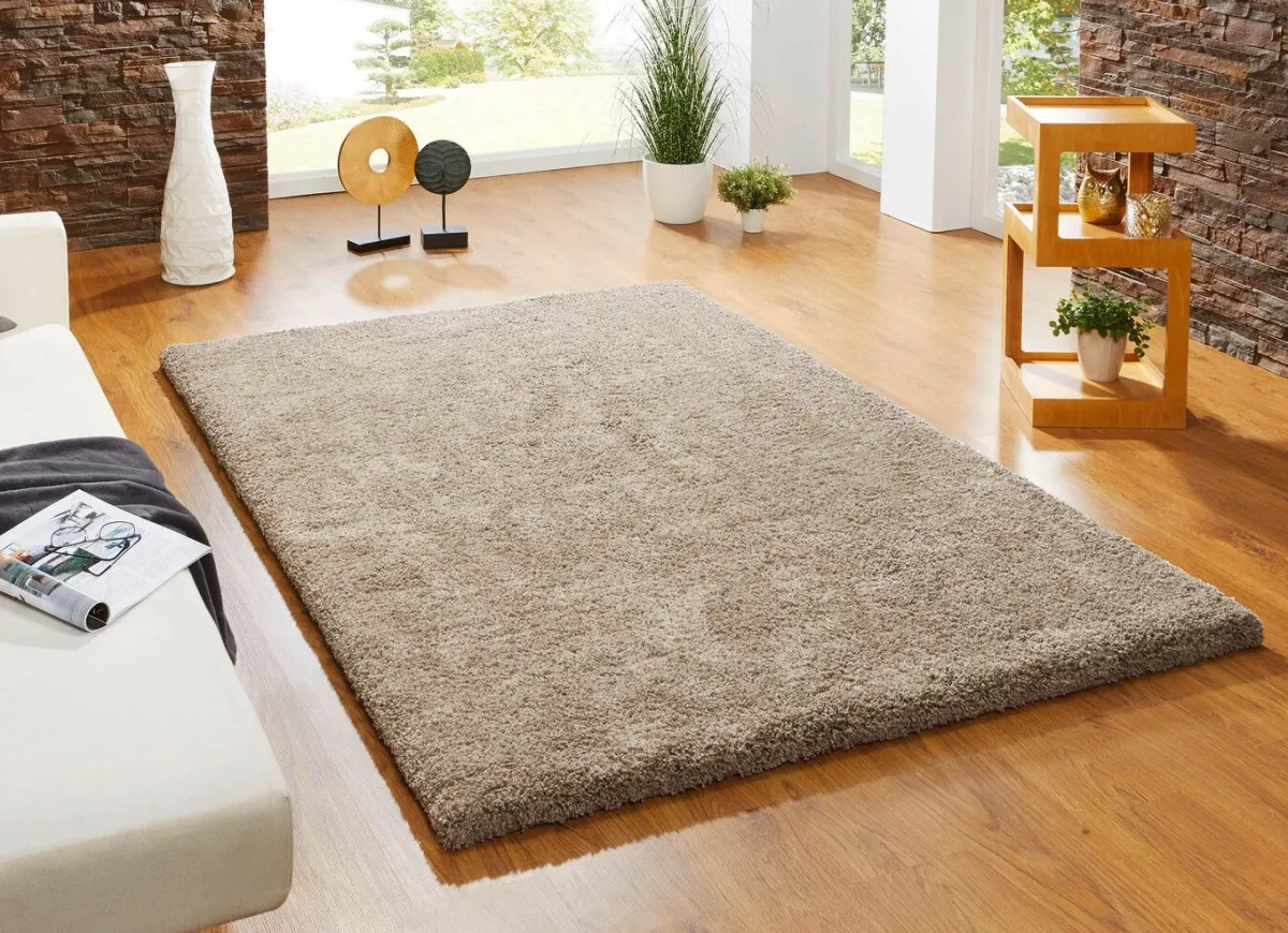 Clearance BADER Kombistarke Brücken, Galerien und Teppiche aus dichtgewebtem Shaggy-Flor TAUPE