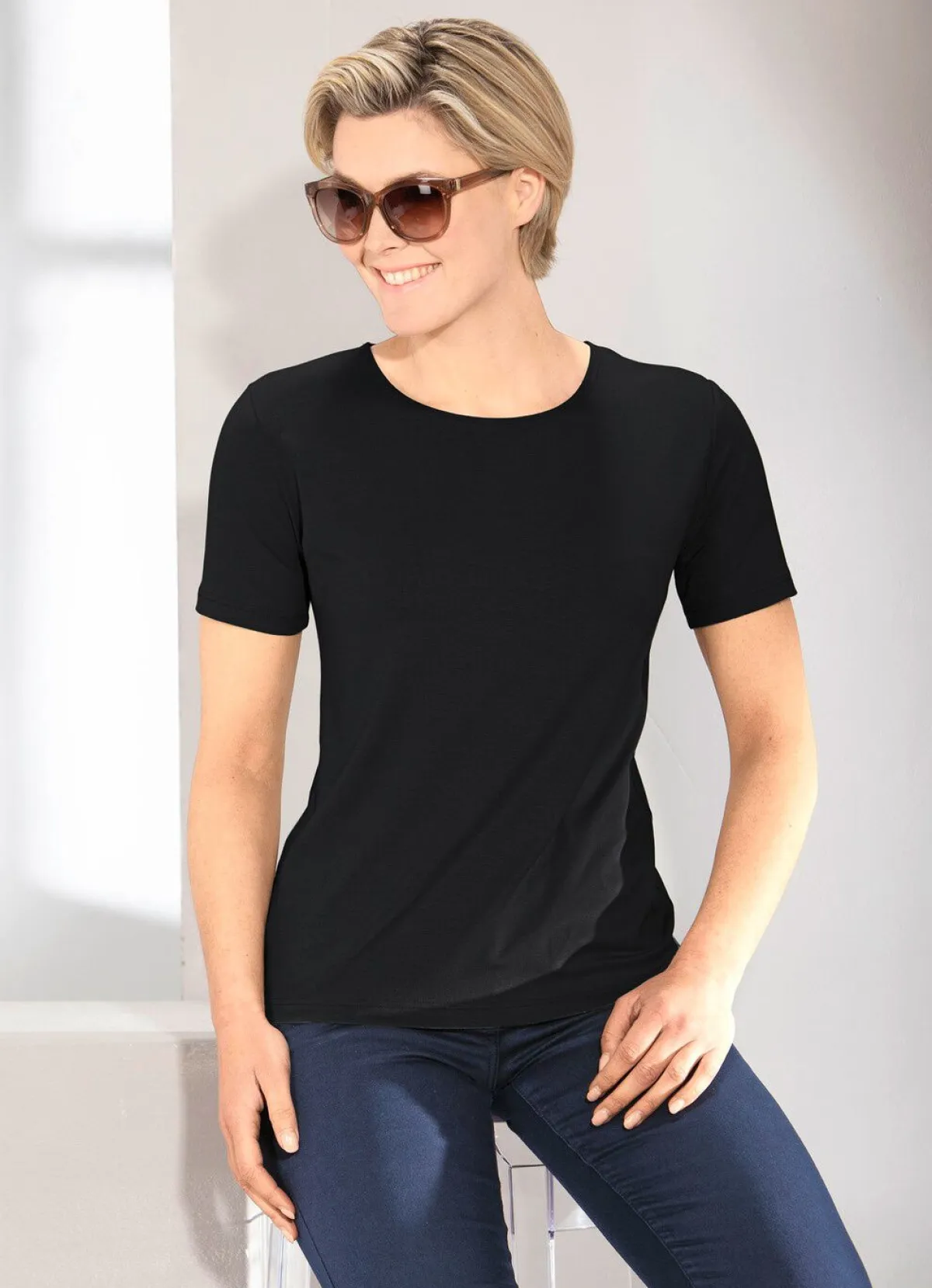 Outlet BADER Kombistarkes Shirt in 9 Farben SCHWARZ