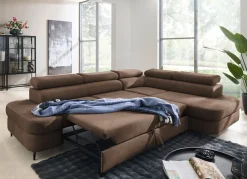 New BADER Komfortable Polsterecke mit Funktion und Bettkasten BRAUN