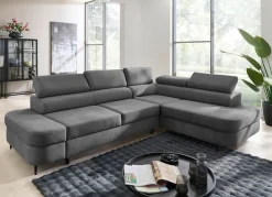 Hot BADER Komfortable Polsterecke mit Funktion und Bettkasten GRAU