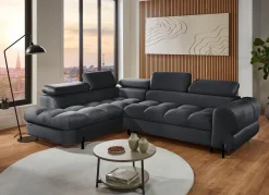New BADER Komfortable Polsterecke mit Bettfunktion anthrazit