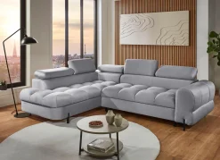 New BADER Komfortable Polsterecke mit Bettfunktion grau