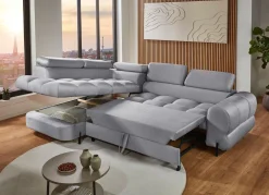 New BADER Komfortable Polsterecke mit Bettfunktion grau