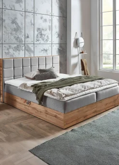 BADER Komfortables Boxspringbett grau