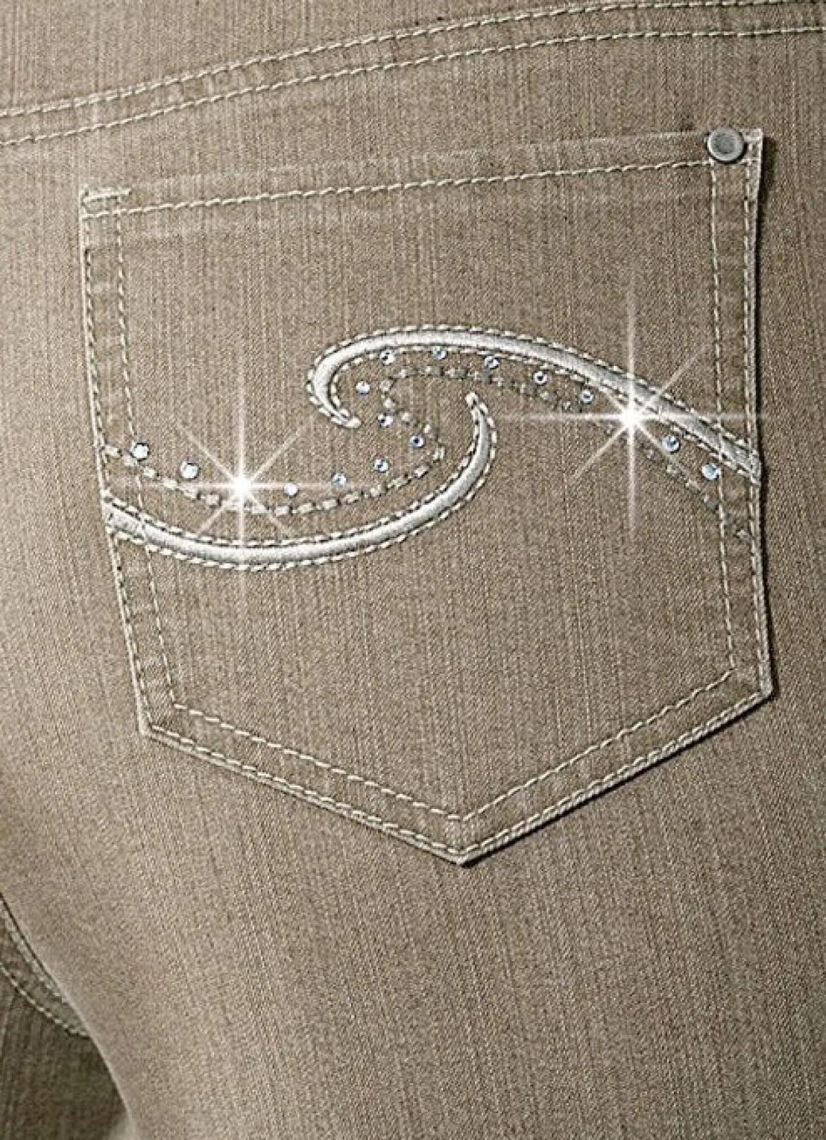 Discount ASCARI Komfortjeans verziert mit Strasssteinen CAMEL
