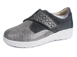 Sale BADER Komfort-Klett-Schuh mit aufwendiger Strassdeko anthrazit