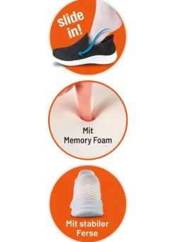BADER Komfort-Sliding Stretch Sneaker Memory Foam SCHWARZ
