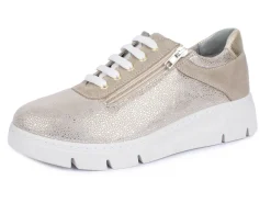Outlet BADER Komfort-Sneaker, Weite H mit seitlichem Reißverschluss taupe