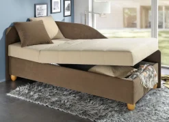 BADER Komfort-Studioliege auf massiven Holzfüßen BRAUN-BEIGE