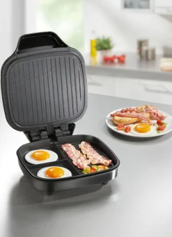 Clearance BADER Kompakter Multi-Tischgrill schwarz-silber
