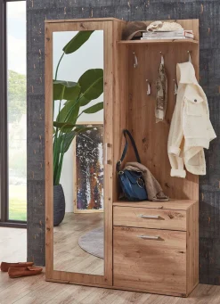 New BADER Kompaktgarderobe m.Spiegel ARTISAN EICHE