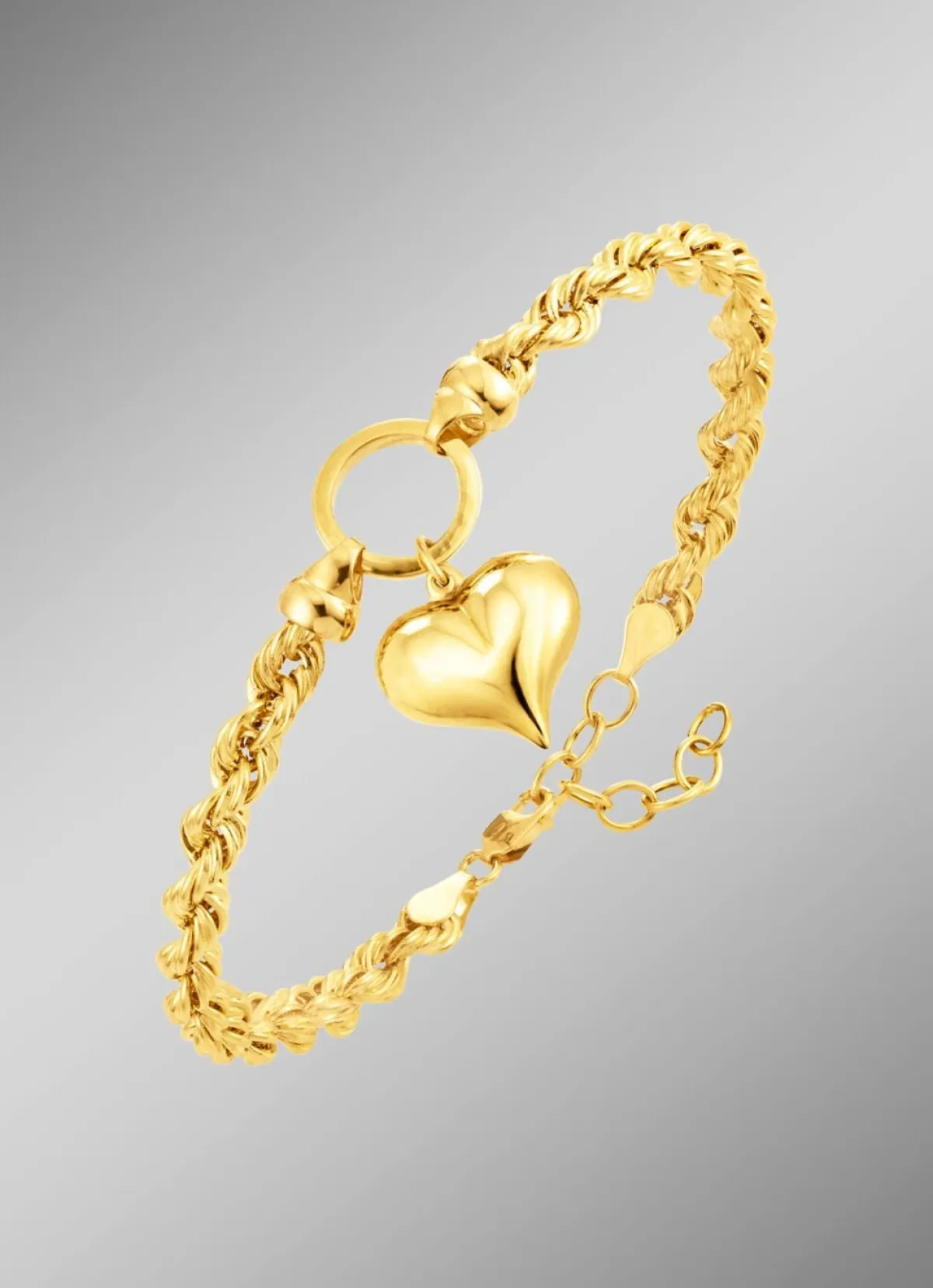 New BADER Kordel-Armband mit Herz-Anhänger