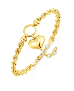 New BADER Kordel-Armband mit Herz-Anhänger
