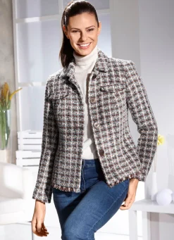 Sale BADER Kurzblazer in Chanel-Optik BRAUN-TÜRKIS-ECRU