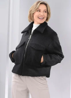 Outlet BADER Kurzjacke aus feinem Bouclé SCHWARZ