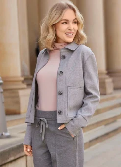 Best B/ANCA Kurzjacke aus Flanell GRAU MELIERT