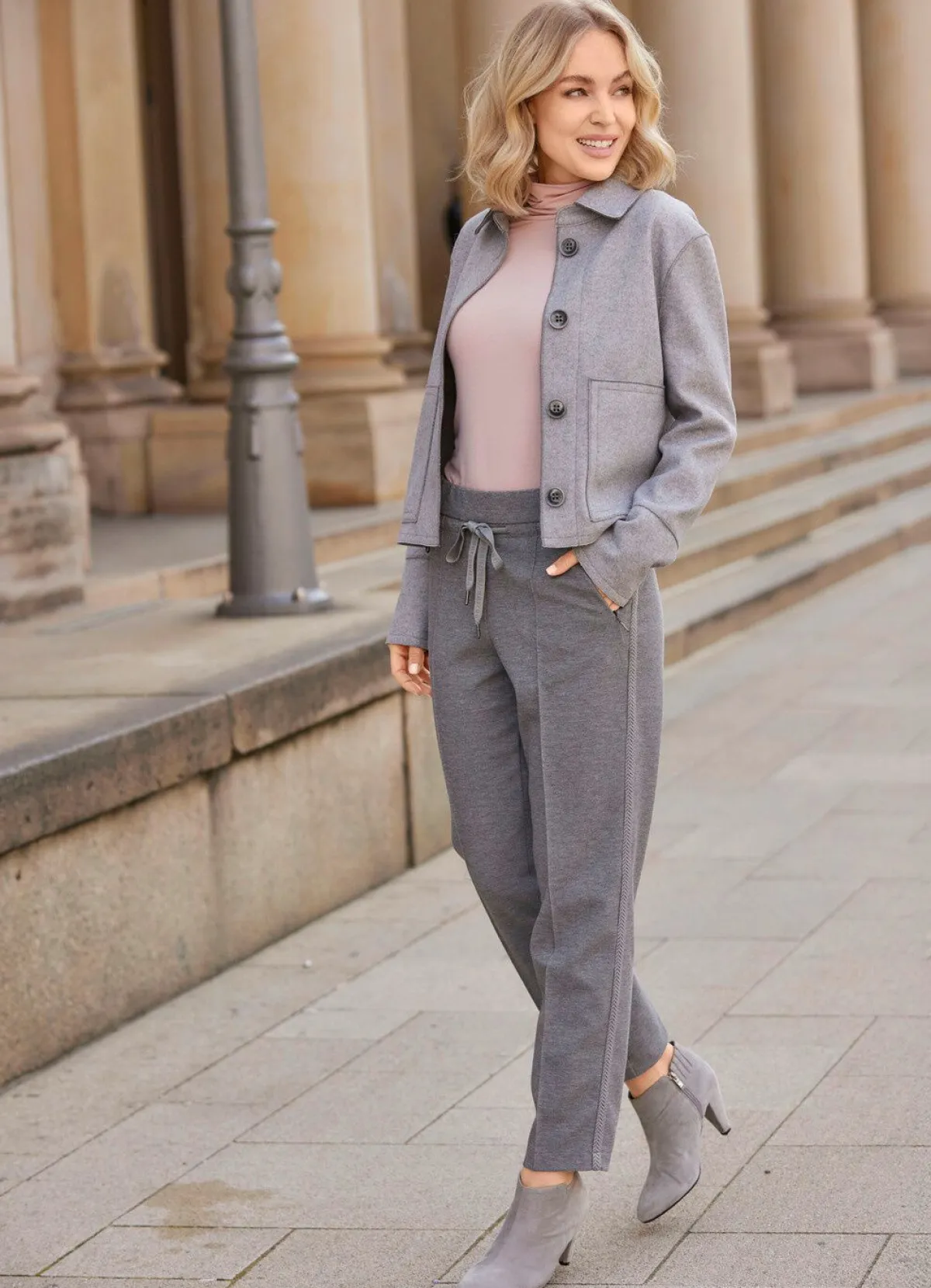 Best B/ANCA Kurzjacke aus Flanell GRAU MELIERT