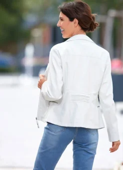 Discount BADER Kurzjacke aus Nappaleder-Imitat CREME