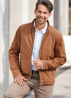 Best BADER Kurzjacke aus Nubukleder COGNAC