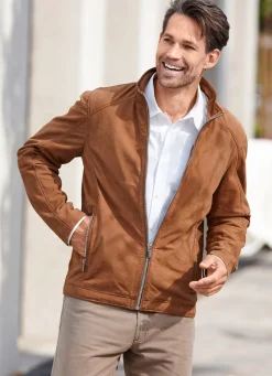 Best BADER Kurzjacke aus Nubukleder COGNAC
