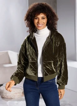 Outlet BADER Kurzjacke aus Samt MOOSGRÜN