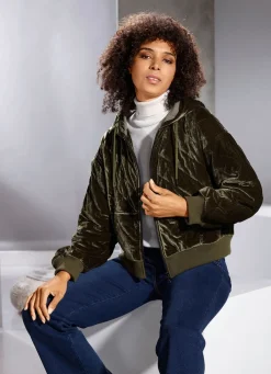Outlet BADER Kurzjacke aus Samt MOOSGRÜN
