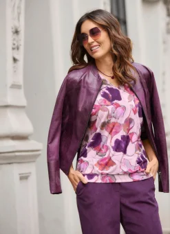 Hot B/ANCA Kurzjacke aus Veloursleder-Imitat BEERE