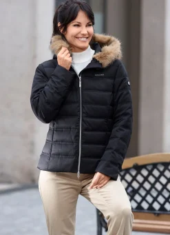 Sale BADER Kurzjacke mit abnehmbarem Kunstpelz-Besatz SCHWARZ