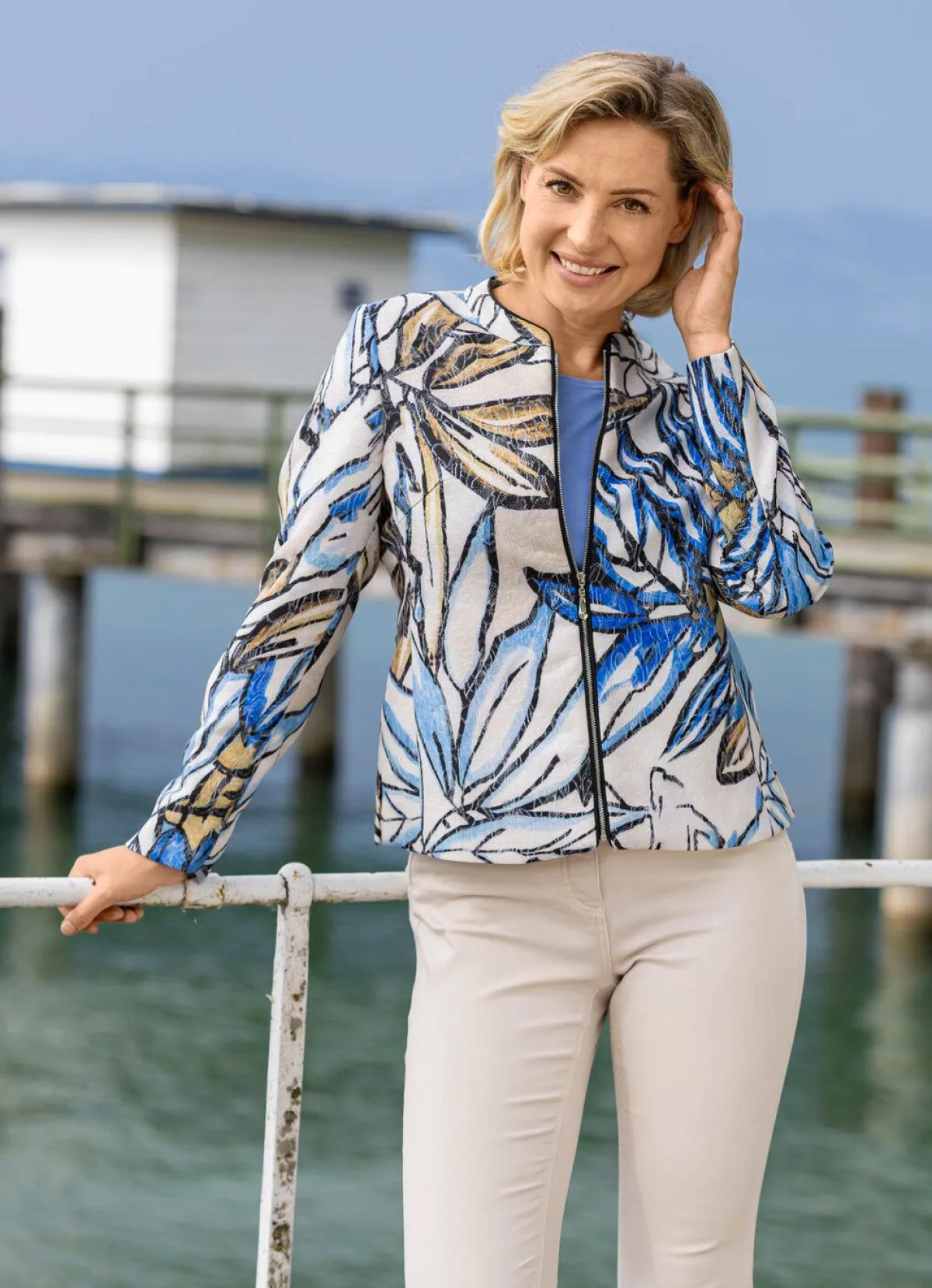 Hot BADER Kurzjacke mit eindrucksvollem Dessin SAND-BUNT
