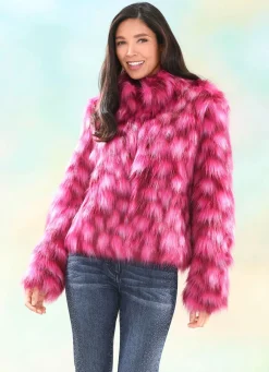 Outlet BADER Kurzjacke mit hohem Kuschelfaktor PINK-BEERE-CREME