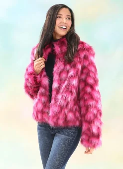 Outlet BADER Kurzjacke mit hohem Kuschelfaktor PINK-BEERE-CREME
