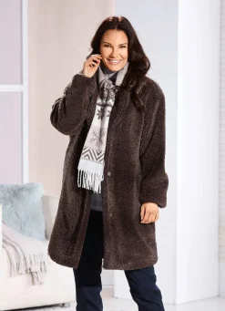 Discount BADER Kurzmantel aus Teddyplüsch BRAUN