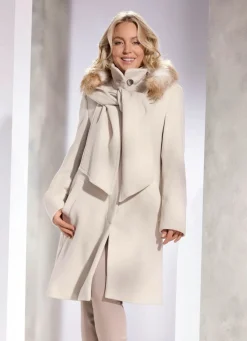 Discount BADER Kurzmantel mit abnehmbarem Schal CREME