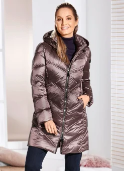 New BADER Kurzmantel mit fester Kapuze MAUVE