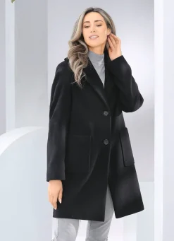 New BADER Kurzmantel mit Knopfleiste SCHWARZ