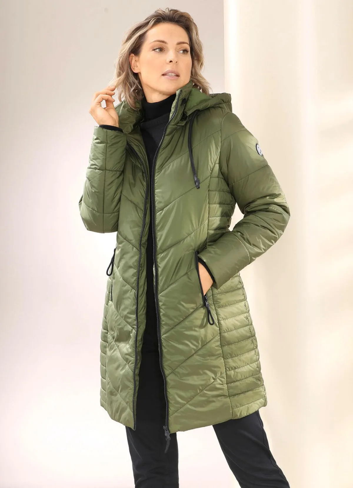 Outlet BADER Kurzmantel mit 2-Wege-Reißverschluss KHAKI