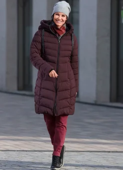 Hot BADER Kurzmantel mit 2-Wege-Zipper AUBERGINE