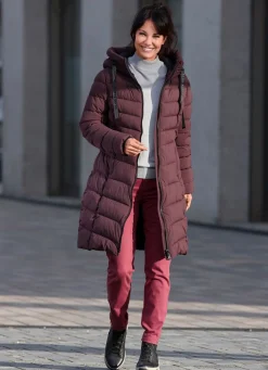 Hot BADER Kurzmantel mit 2-Wege-Zipper AUBERGINE