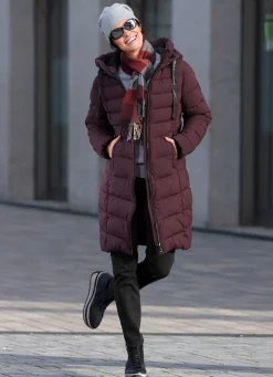 Hot BADER Kurzmantel mit 2-Wege-Zipper AUBERGINE