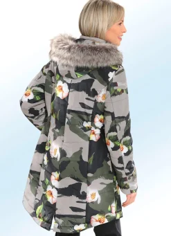 Discount BADER Kurzmantel mit Camouflage- und Blüten-Dessin SAND-BUNT
