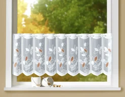New BADER Kurzstore Blätter mit Stangendurchzug WEISS-BRAUN