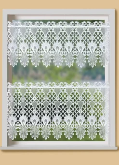Online PLAUENER SPITZE Kurzstore mit aufwendigem Macramé-Abschluss WEISS